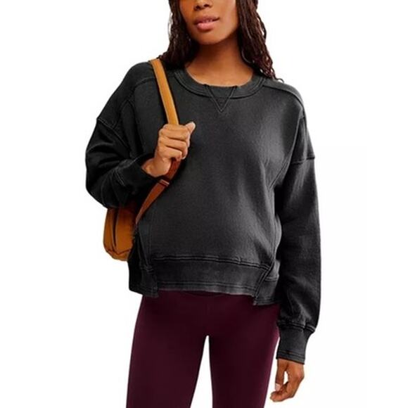 FP Movement x Hatch NWT Black Maternity Intercept Pull-On Crewneck Sweatshirt XS - Picture 1 of 8